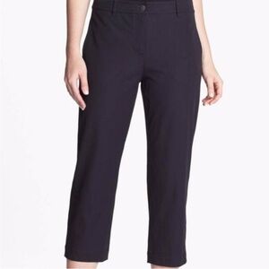 Eileen Fisher Organic Cotton Blend Stretch Black Crop Pants XL